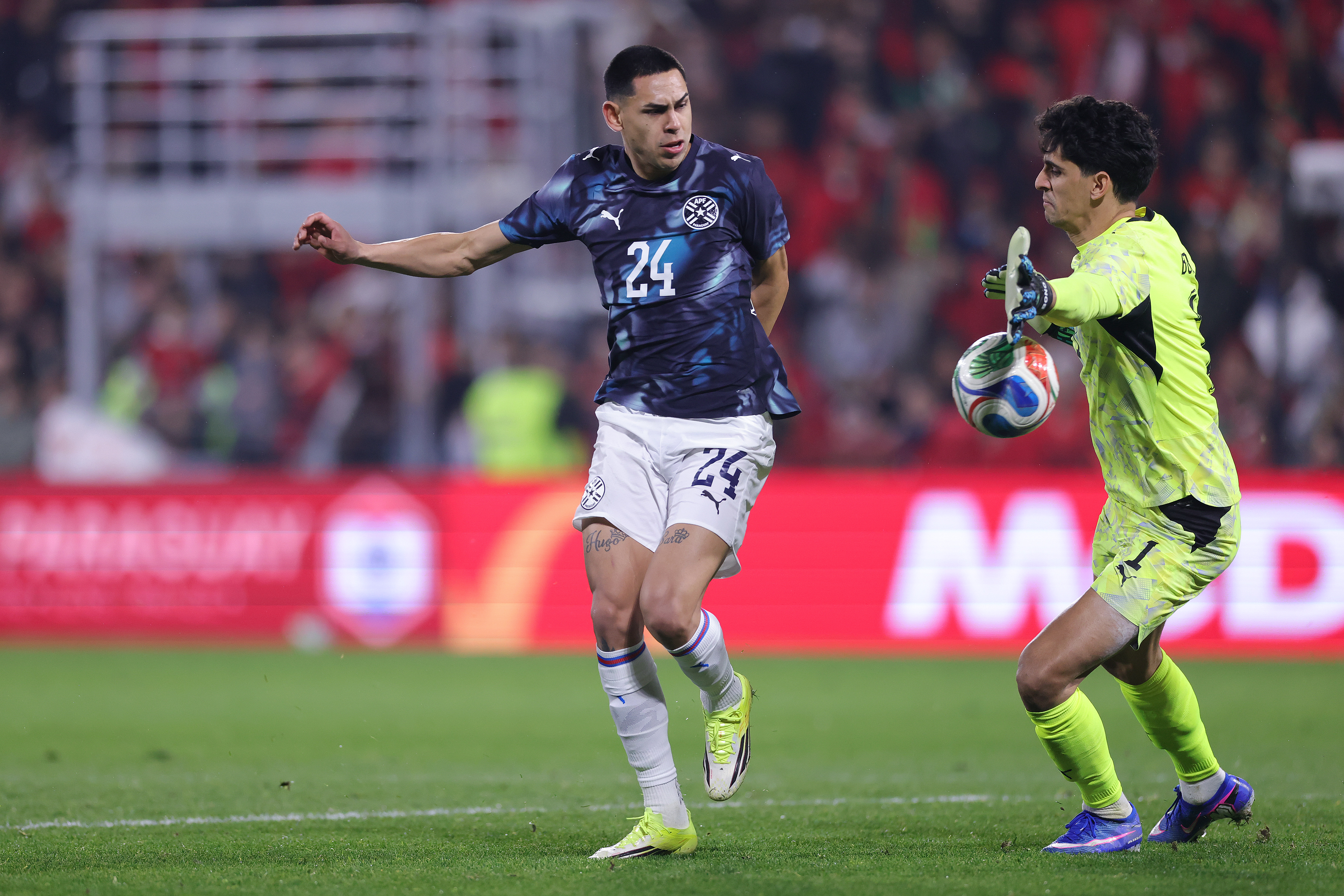 Gustavo Caballero fue una de las gratas sorpresas en este combo de amistosos, incluso estrenándose en las redes con la selección mayor.