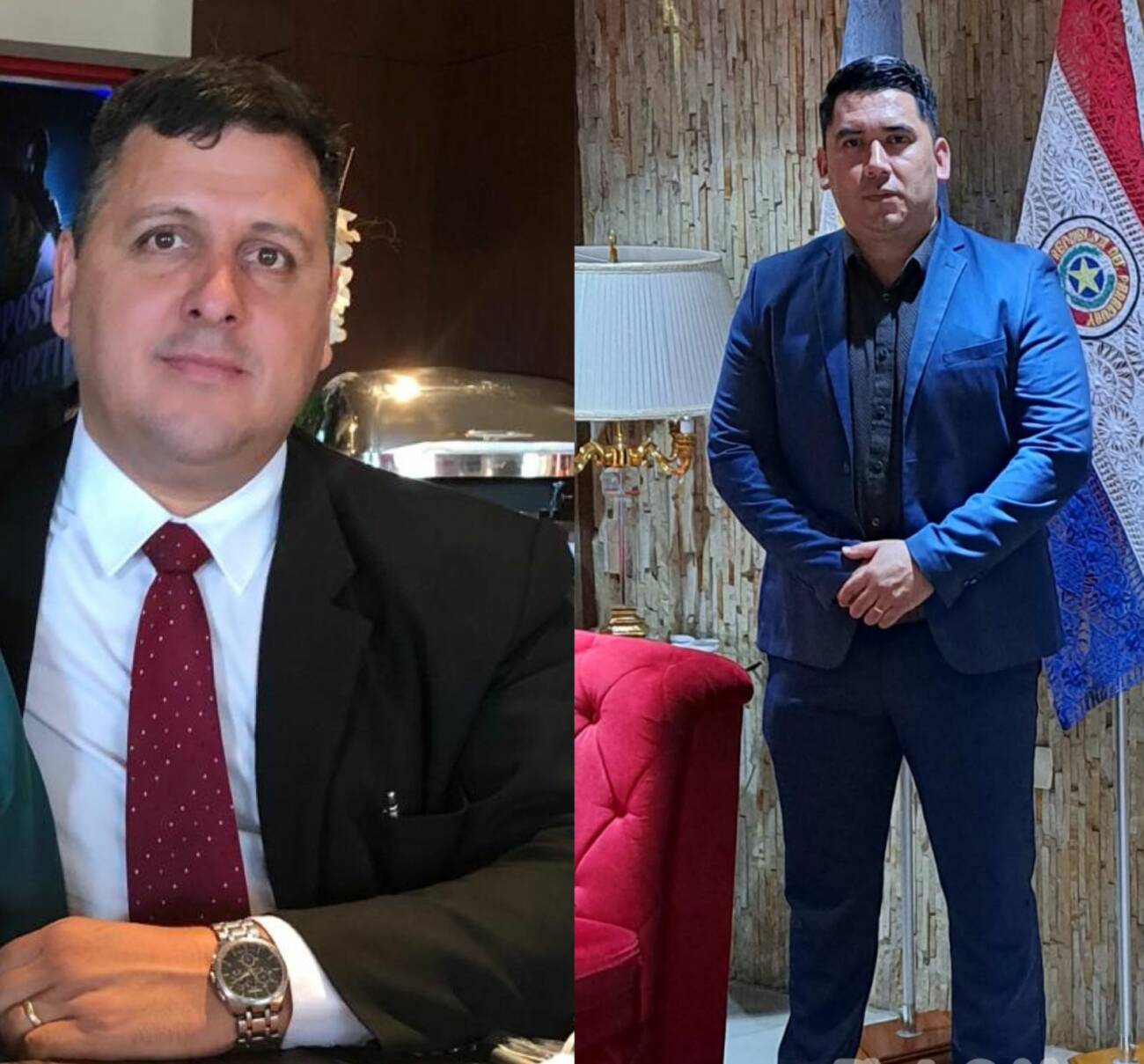 Los abogados Saúl González y Víctor Riquelme. Ellos se encargarán de tomar las acciones legales contra Maga Caballero.