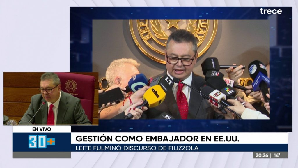 Gustavo Leite dio una conferencia de prensa a su regreso. Foto: Captura