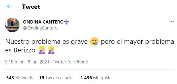 El Twitt de Ondina que generó cientos de comentarios
