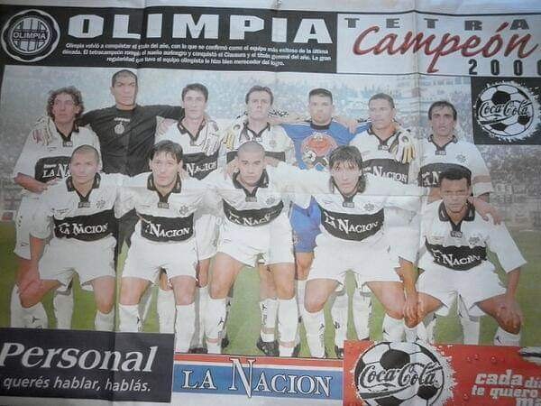 El recorte de La Nación el día después del tetracampeonato de Olimpia, en el 2000.