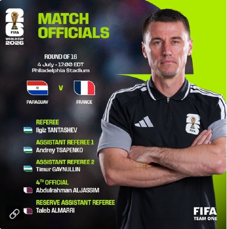 Árbitro confirmado para el duelo de Paraguay vs. Francia. Foto: FIFA