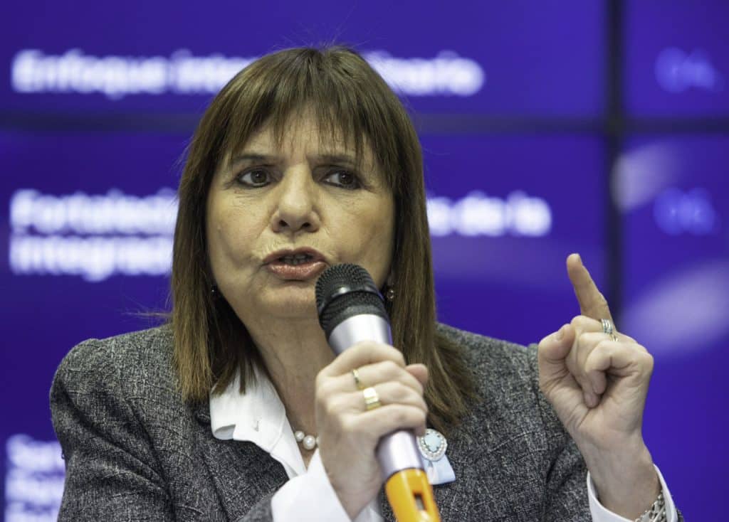Patricia Bullrich, ministra se seguridad.