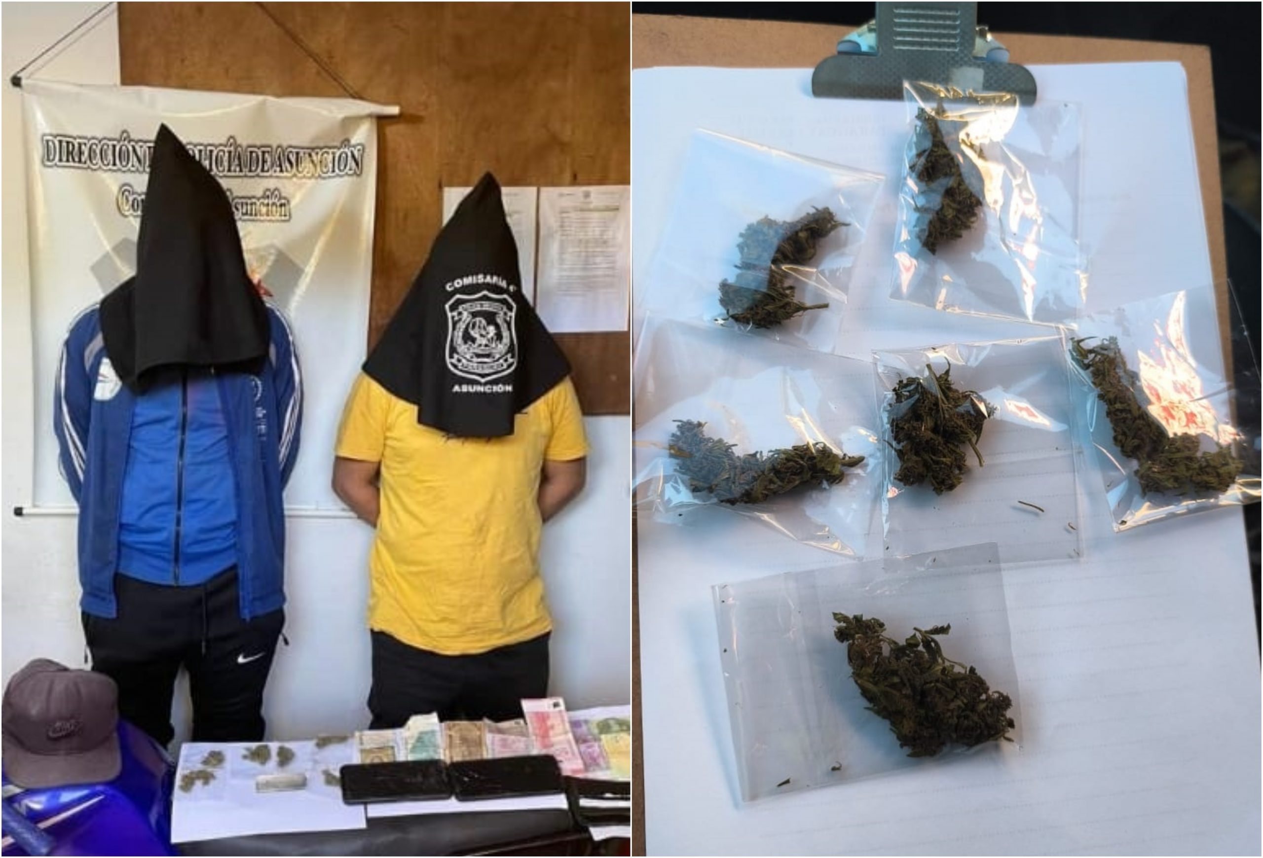 Fingían ser "delivery" para distribuir marihuana en Asunción. Foto: Policía