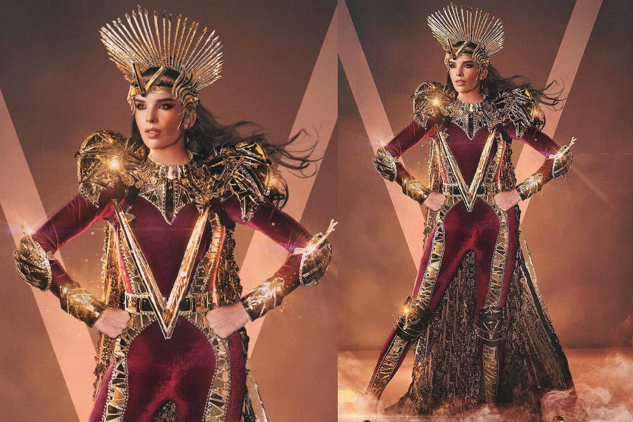 El traje alegórico de la Miss Universo hace referencia a la "Guerrera de la vinotinto". (Foto: gentileza)