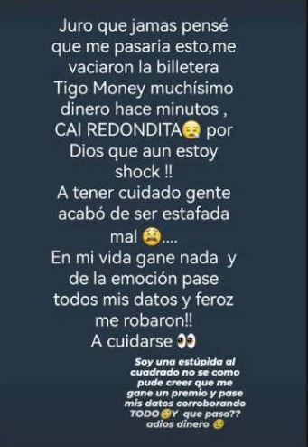 La denuncia de Shirley en redes sociales. (FOTO: @shir_reyes)