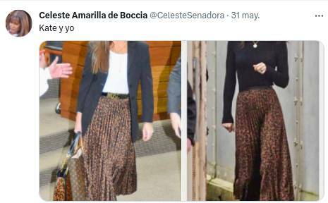 Esta vez, Celeste Amarilla se comparó con la Princesa de Gales, Kate.
