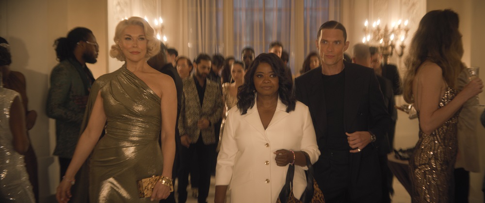 Hannah Waddingham, Octavia Spencer, and Ed Skrein en Ride or Die- Foto Prime Video