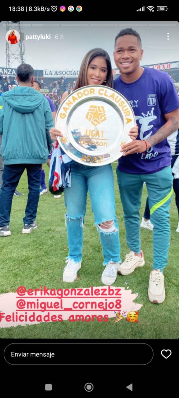 Oky el amor entre la paraguaya y el jugador peruano.