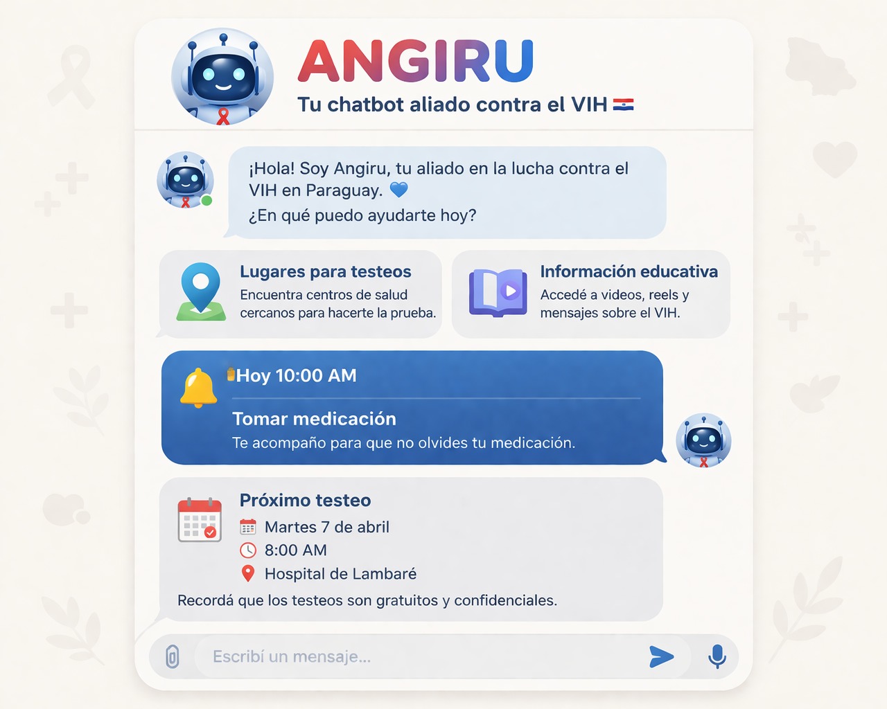 Angiru, el chatbot paraguayo con inteligencia artificial está siendo desarrollado para brindar información, apoyo y seguimiento sin discriminación a personas con VIH. (IMAGEN REFERENCIAL)