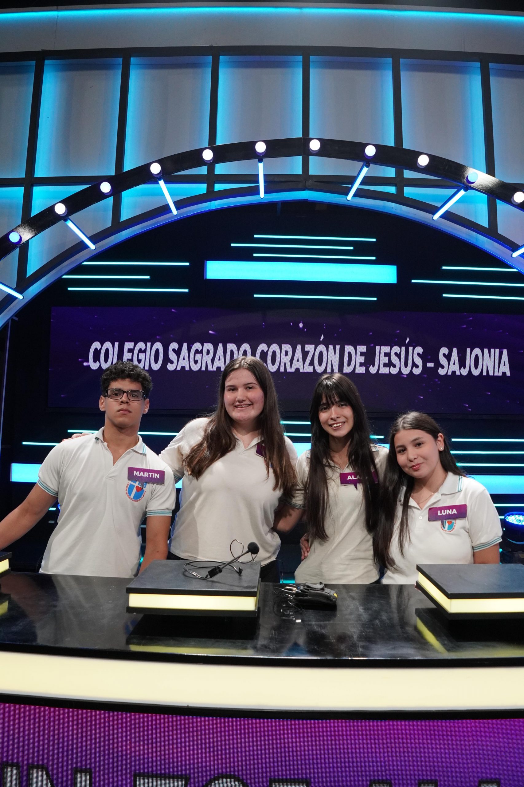 “Colegio Sagrado Corazón de Jesús”, integrado por Luna, Alana, Zoe y Martín. Foto: Trece