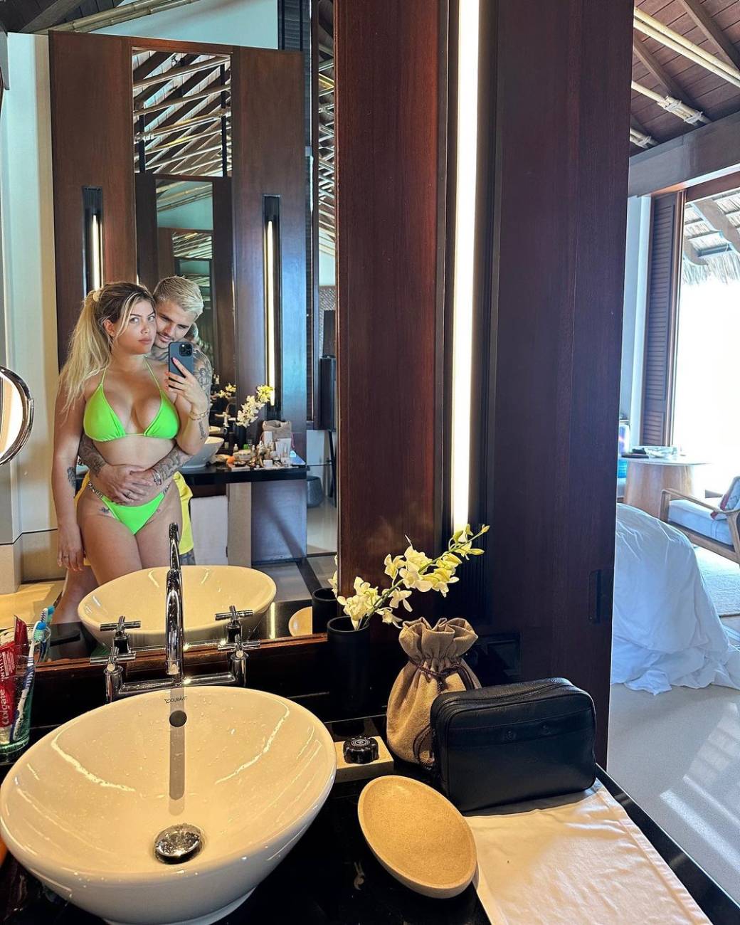 Mauro Icardi y Wanda Nara en las islas Maldivas. @mauroicardi