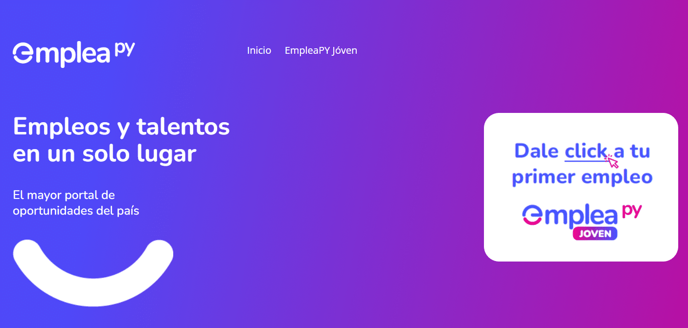 Página de inicio de la plataforma EmpleaPy.