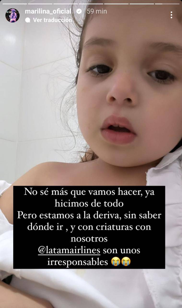 Así se plagueaba Marilina, contando la situación de desesperación.