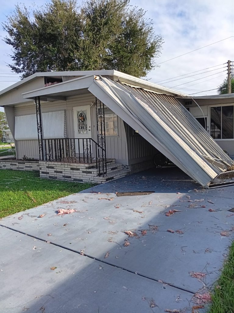 Vivienda afectada de la familia Barreto en Sarasota.