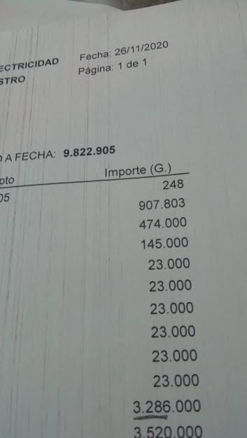 En el documento se ve que la mayoría de las veces pagaba 23.000 guaraníes. (GENTILEZA)