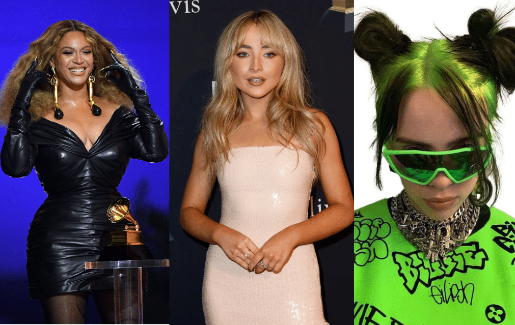Beyonce, Sabrina Carpenter y Billie Eilish.