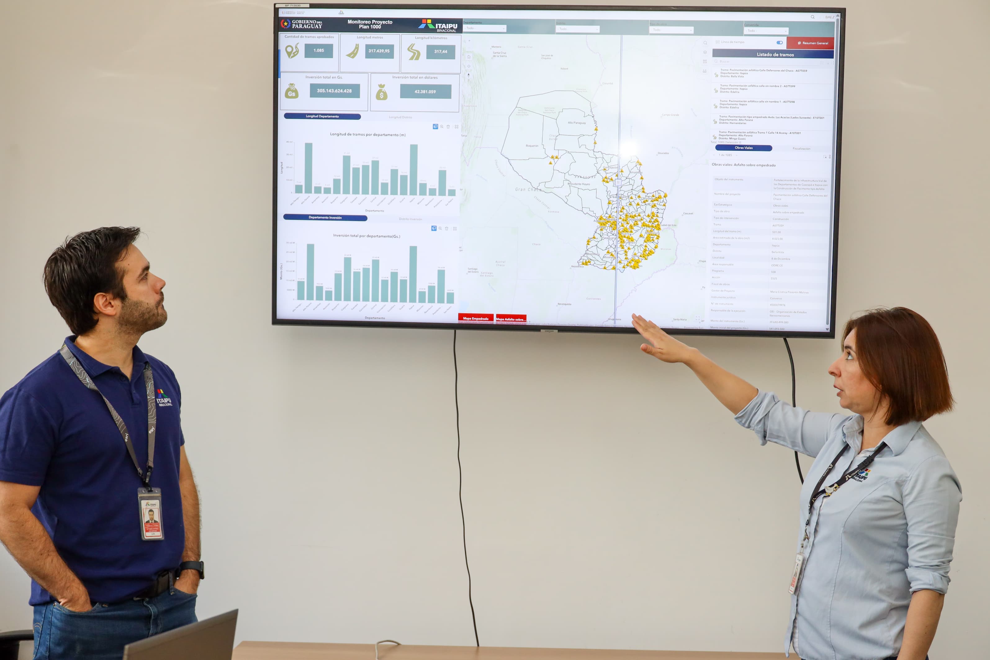 El sistema desarrollado por Itaipú está orientado al monitoreo del Plan 1000, iniciativa impulsada por el Gobierno paraguayo que contempla la construcción de 1.000 kilómetros de pavimento en todo el territorio nacional.