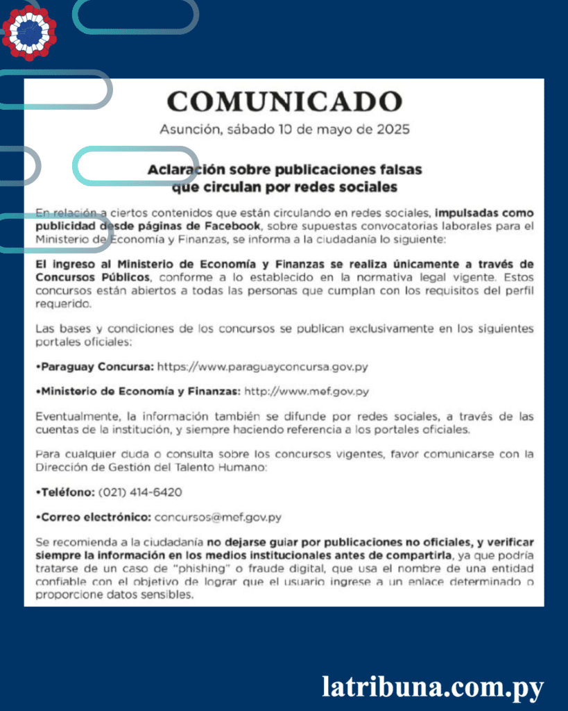 Comunicado del MEF.