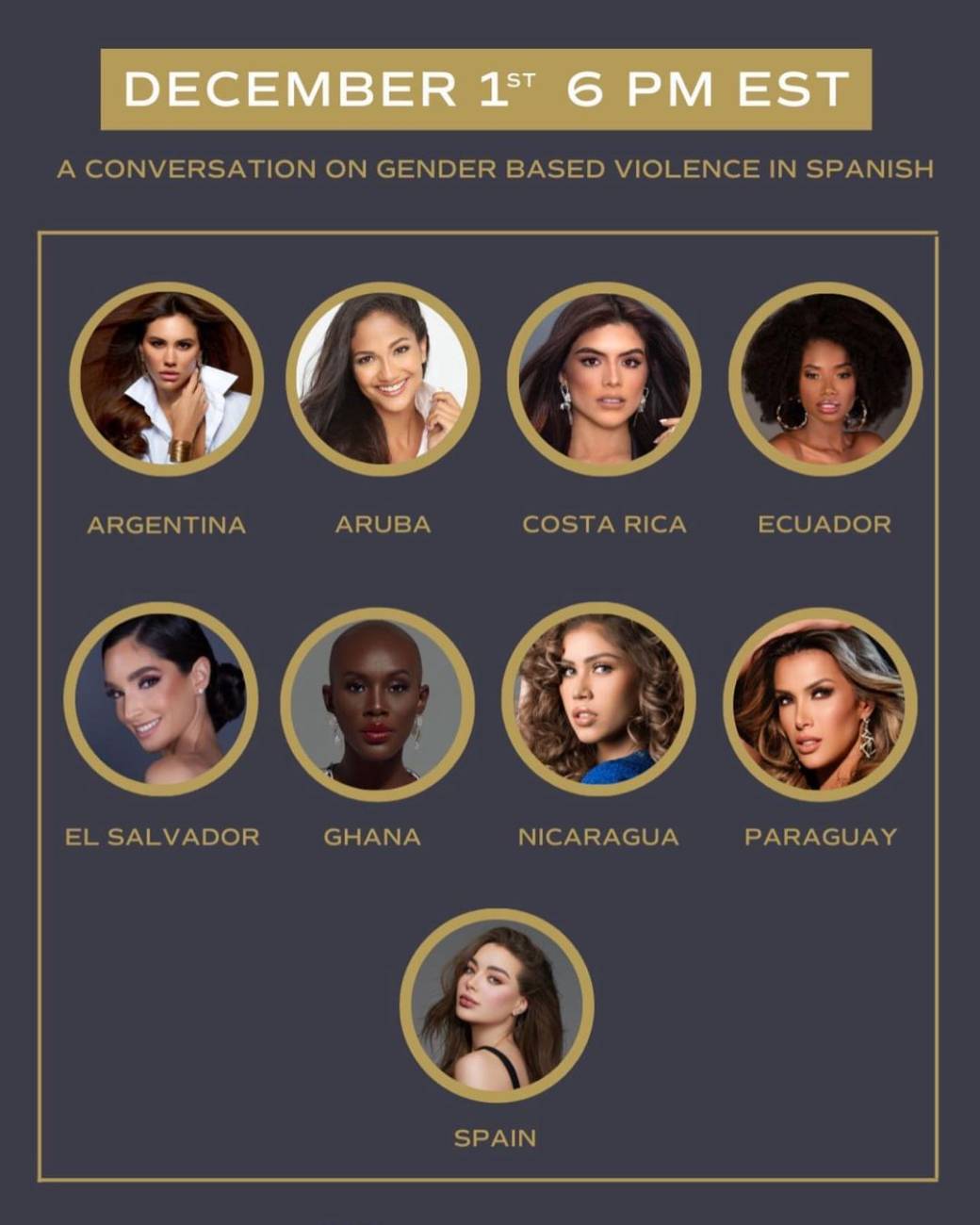 Las candidatas a Miss Universo que van a participar del debate esta noche.
