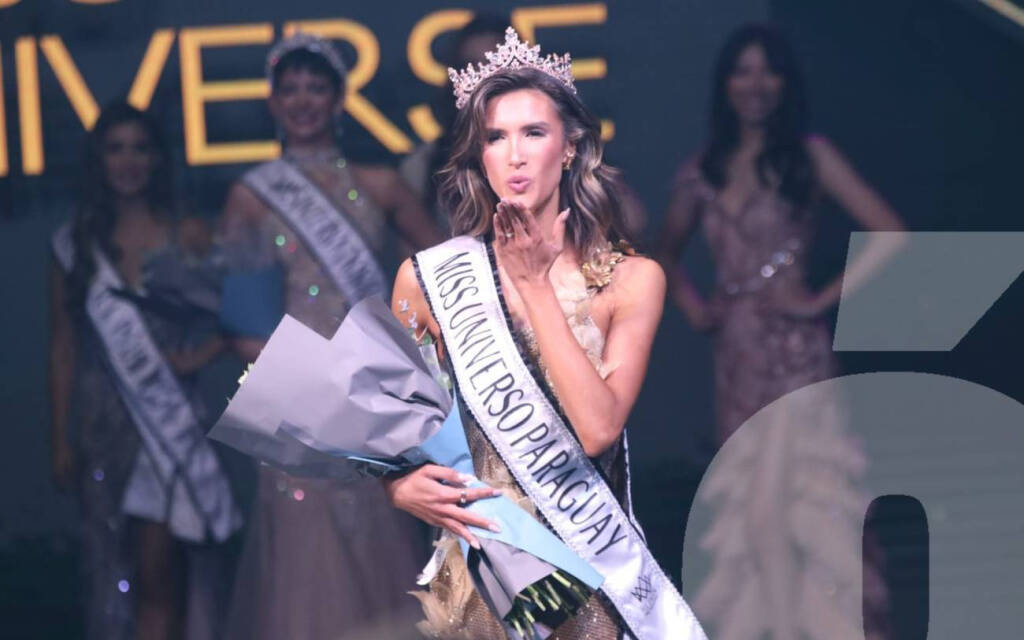 Leah, en la noche en que ganó el título de Miss Universo Paraguay. Foto: Jorge Jara /NaciónMedia.