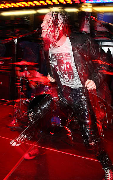 NEW YORK - MARCH 04: Michale Graves of Blitzkrieg performs at the Marky Ramone Rock Scene Collection launch hosted by Paper Magazine at Tommy Hilfiger on March 4, 2009 in New York City. (Photo by Andrew H. Walker/Getty Images)