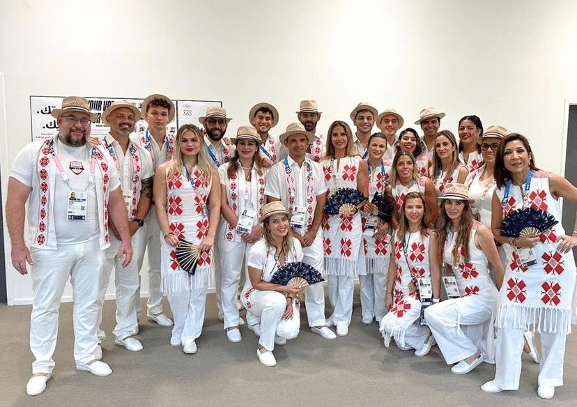 La delegación paraguaya en la previa a la inauguración