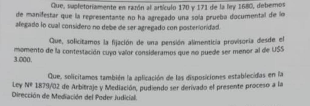 En el documento filtrado se puede leer que piden 3 mil dólares como mínimo, de manera provisoria, al jugador.