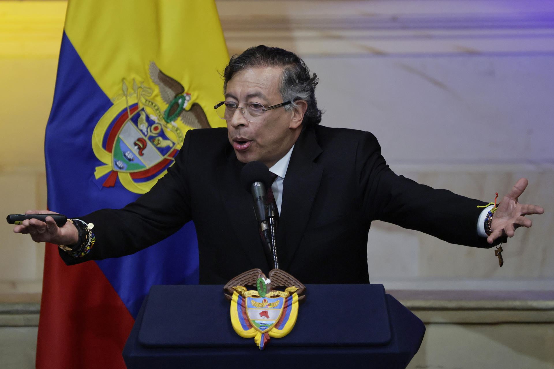 El presidente saliente de Colombia, Gustavo Petro, en Bogotá.