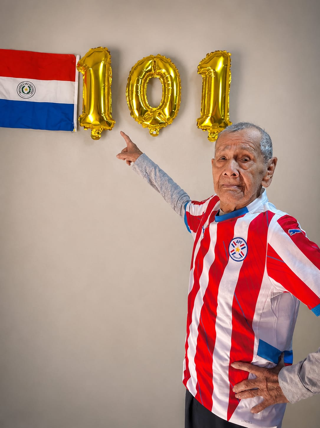 Don Fermín celebra 101 años de vida en Nueva Italia. Foto: gentileza