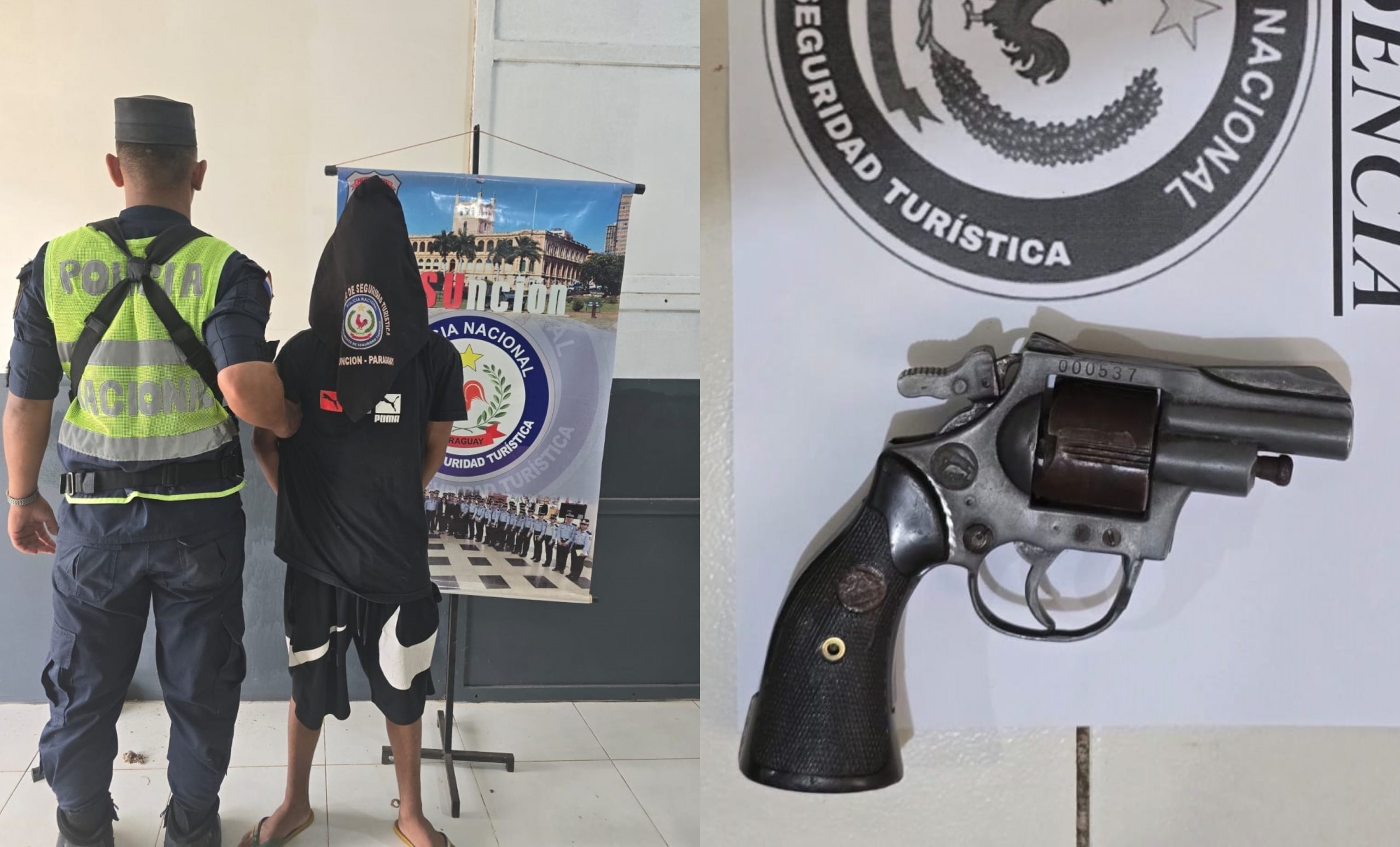 Detienen a adolescente con arma de fuego en la Costanera de Asunción. Foto: Policía