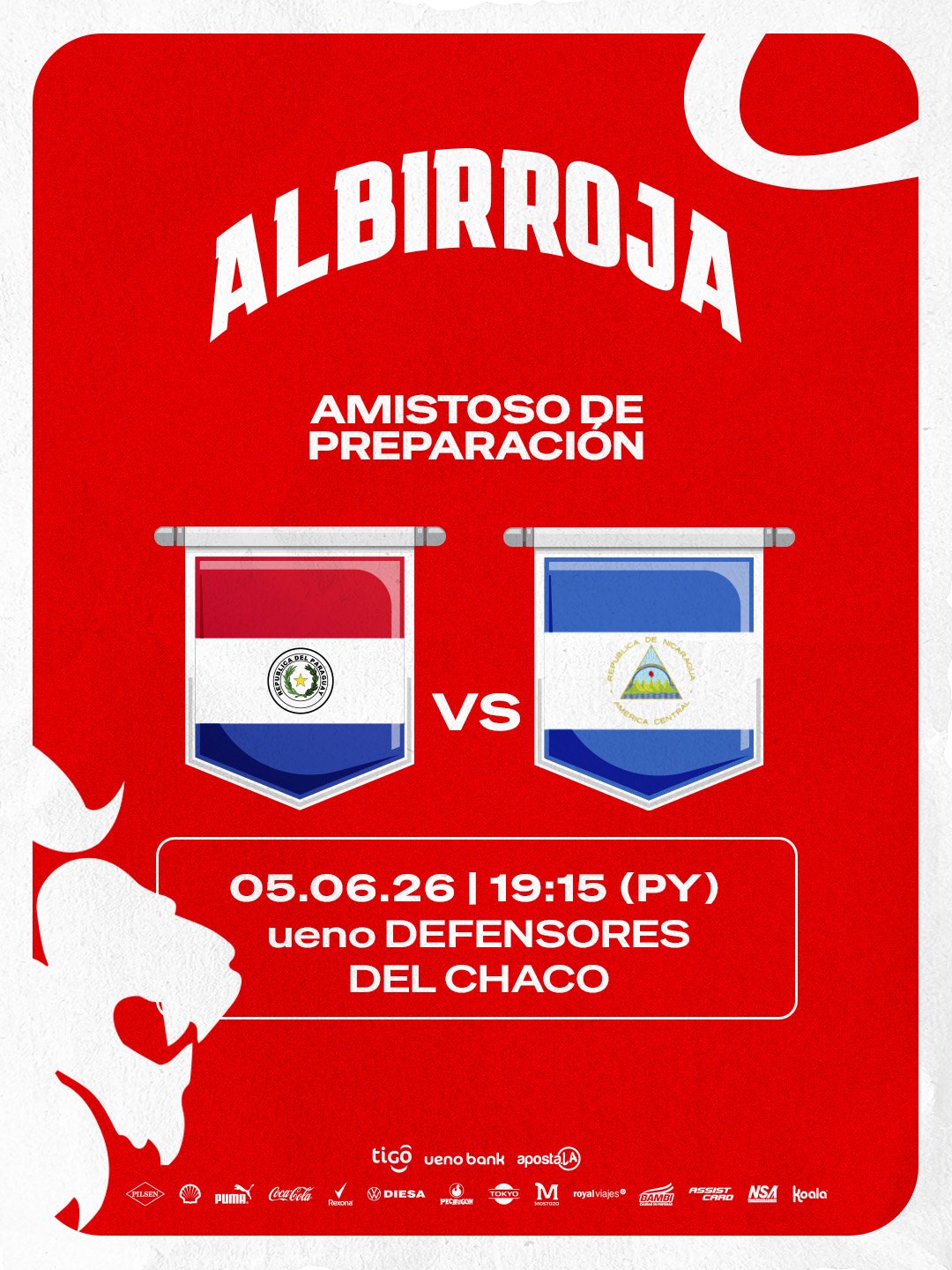 Amistoso confirmado entre Paraguay y Nicaragua.