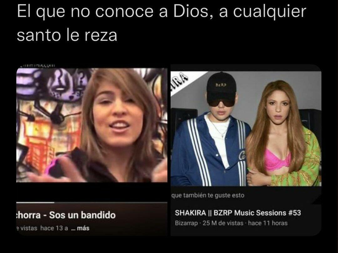 El meme que hace referencia a Nadia y a Shakira. (Foto: @nadiaportillooficial)