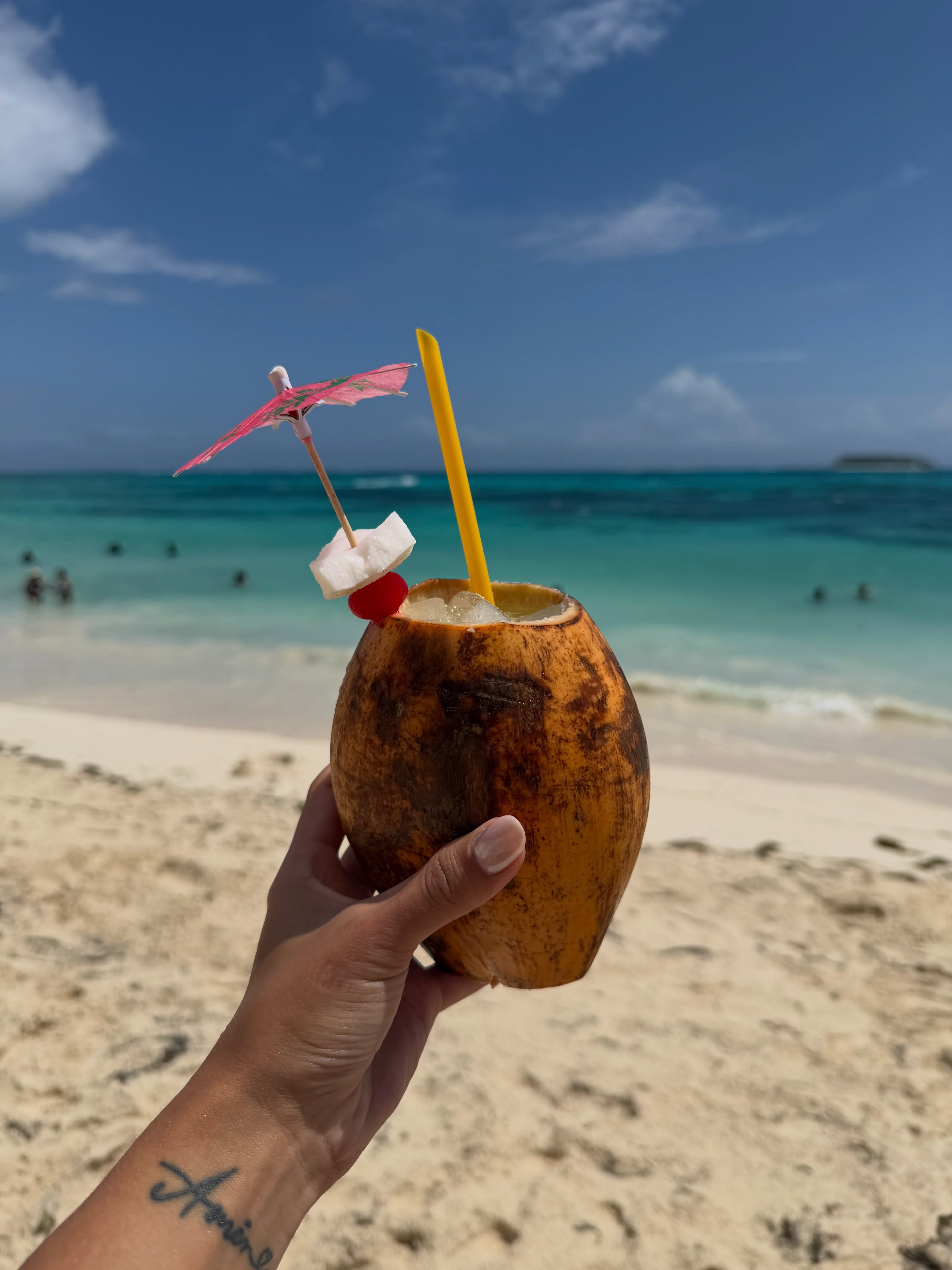 la cuerona no se pierde de un solo trago en su viaje y disfruta de lo más exótico y refrescante.