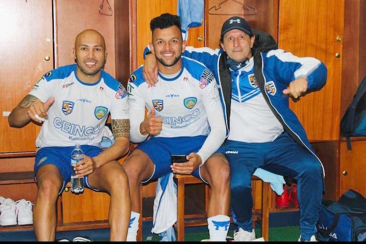 César Espínola, Jorge González y Raúl Duarte (DT). Compatriotas cerca del ascenso a la máxima categoría.