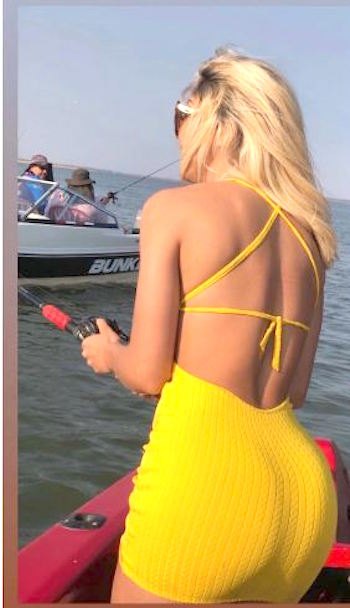 La cuerona contó que es fan de pescar peces gigantes.