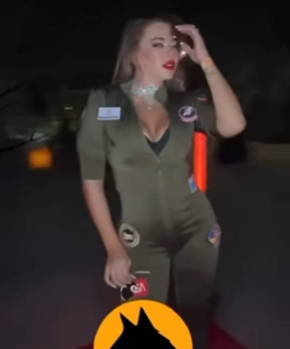 Malry Figueredo en un look de aviadora sangrienta. (Captura de pantalla)