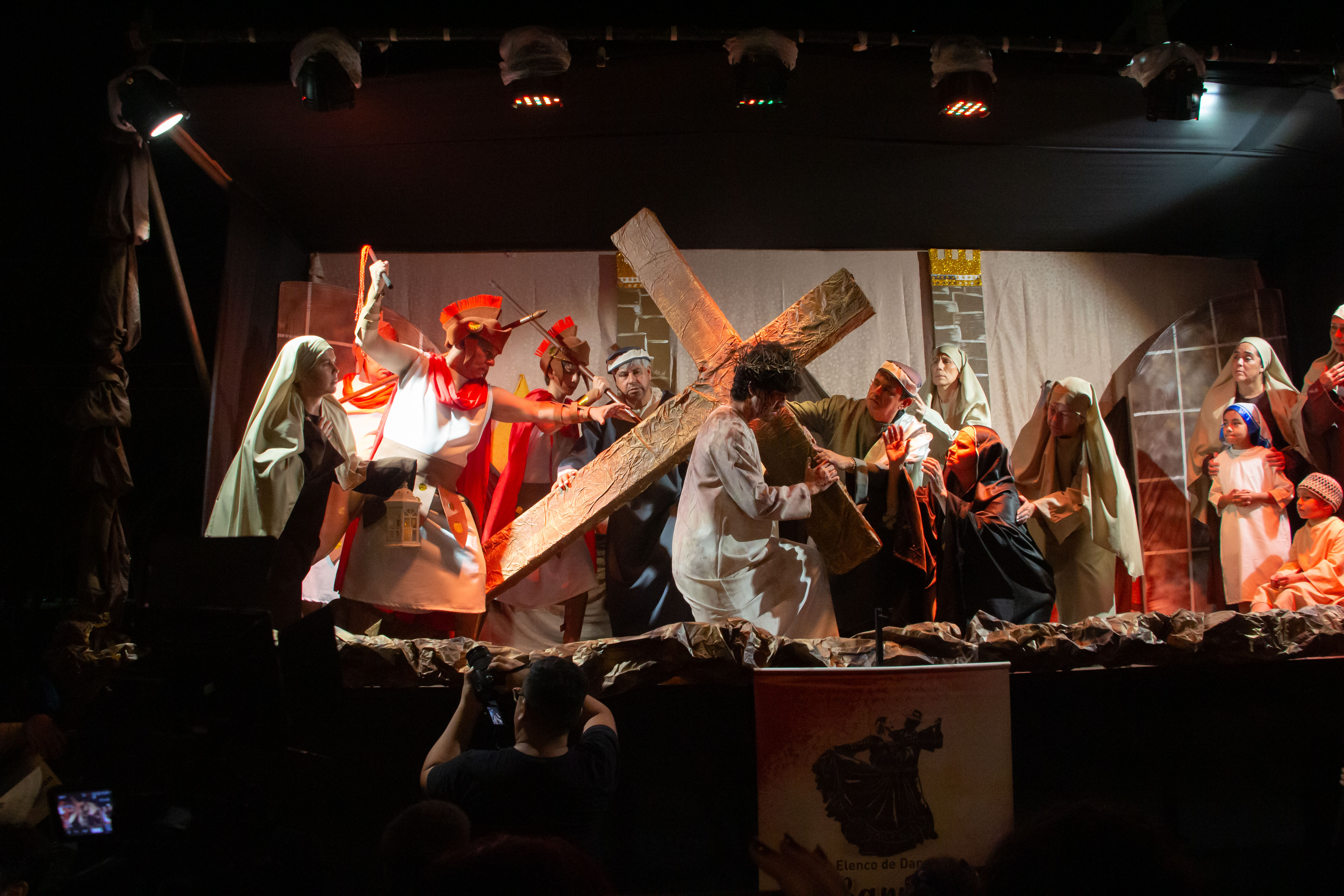 Las estatuas vivientes recreaban la pasión de Jesucristo.