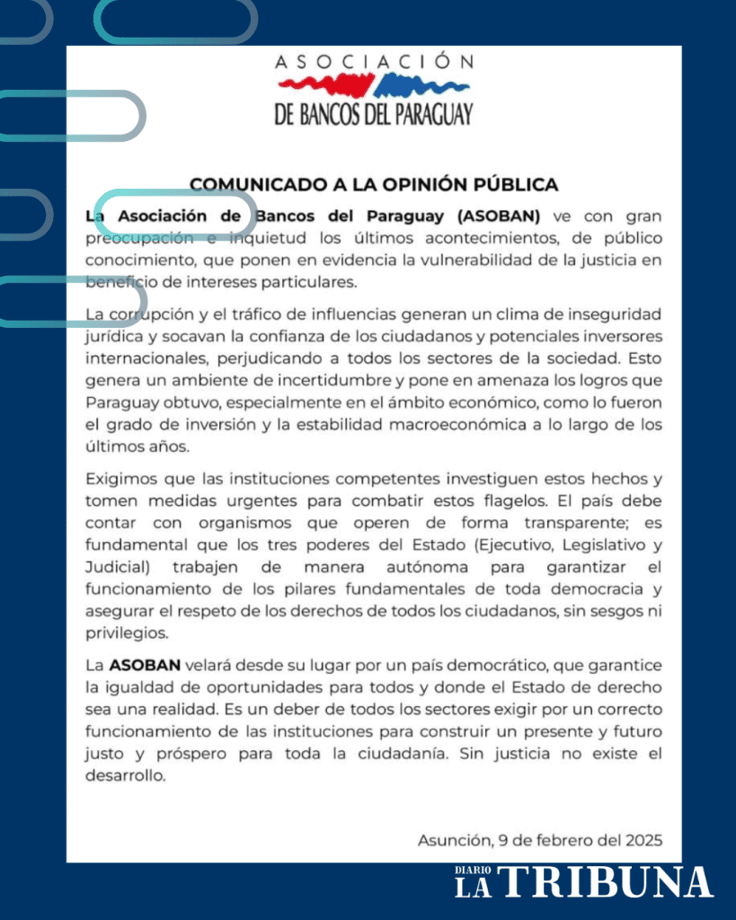 Comunicado de la ASOBAN.