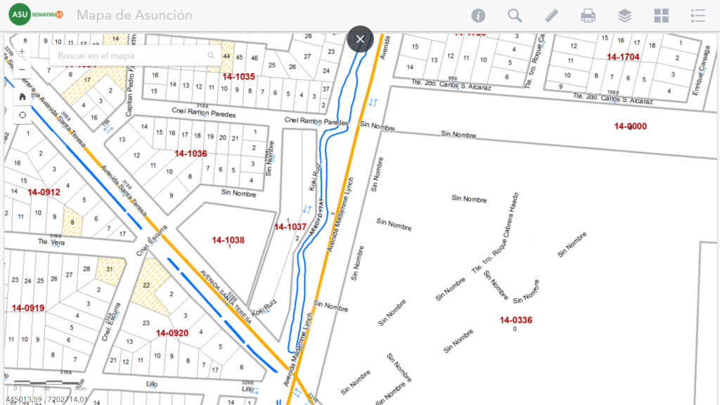El mapa muestra donde estará la calle Koki Ruíz- Foto Municipalida de Asunción