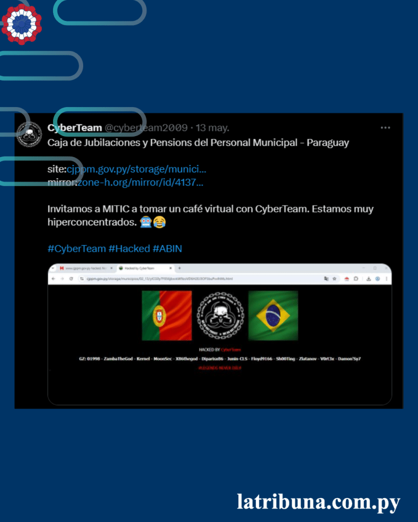 Los hackers invitaron al MITIC a una cita con café.