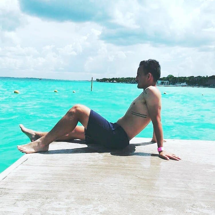 Durante unas vacaciones en la riviera maya.