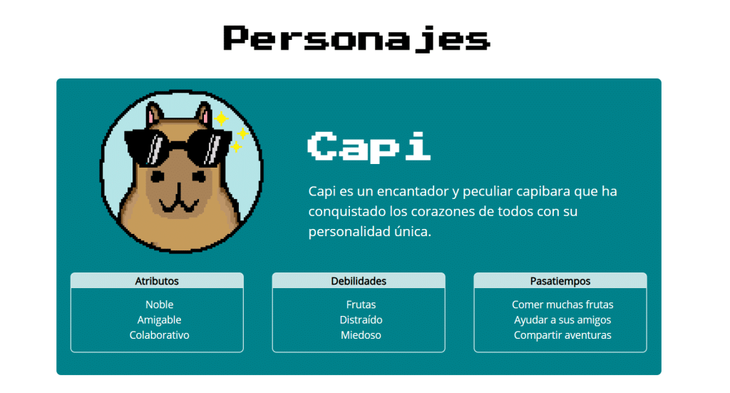 Capi, uno de los personajes de este juego educativo.