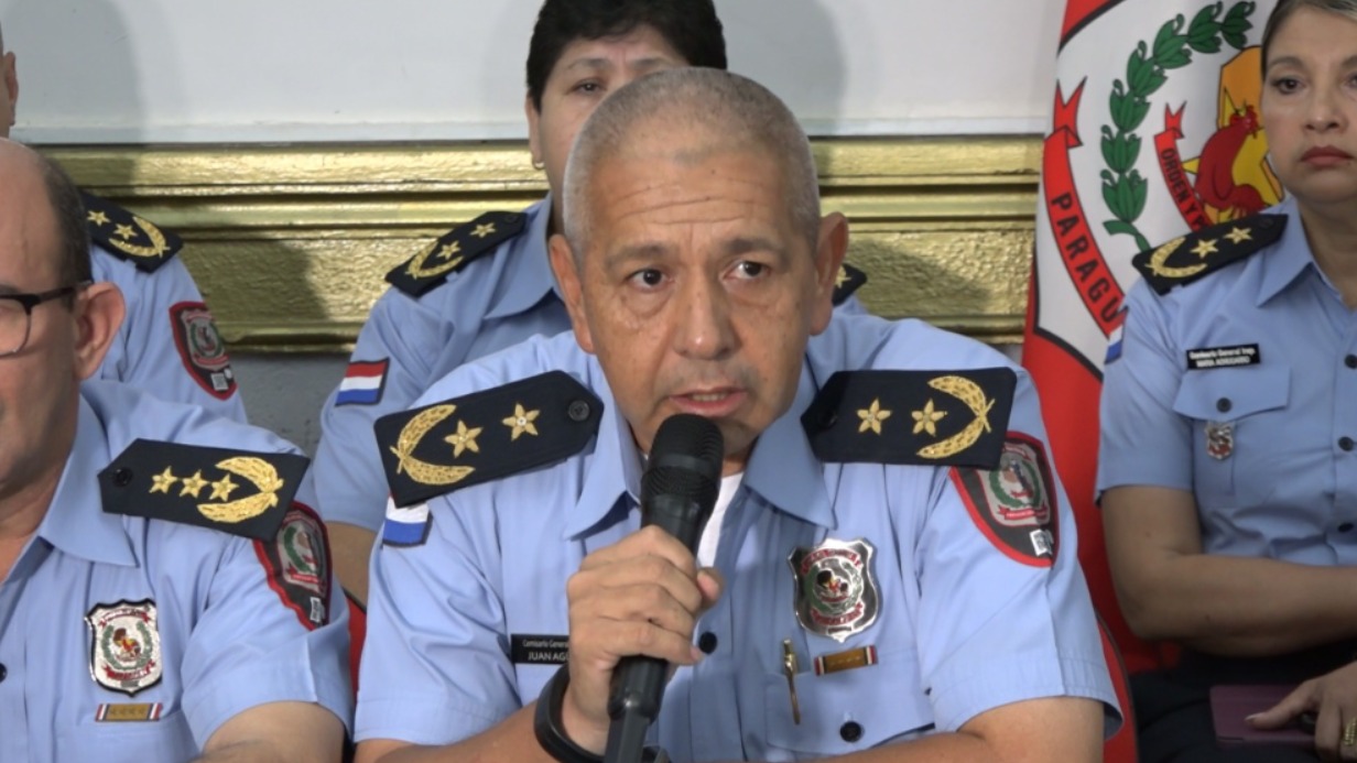 Comisario Juan Agüero, director de la Policía. Foto: Captura de video