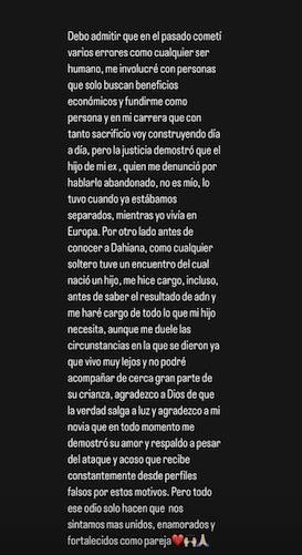 El escrito que realizó Blas en su cuenta. Captura