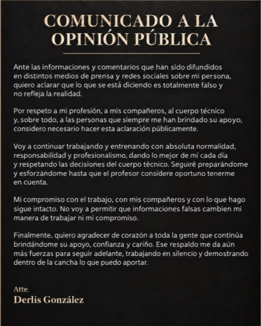Derlis habla de los chismes: 'lo que se está diciendo es totalmente falso'