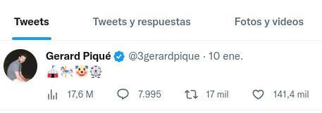 La reacción de Piqué, donde claramente se puede leer que dice "Sigue el circo", con los emojis.