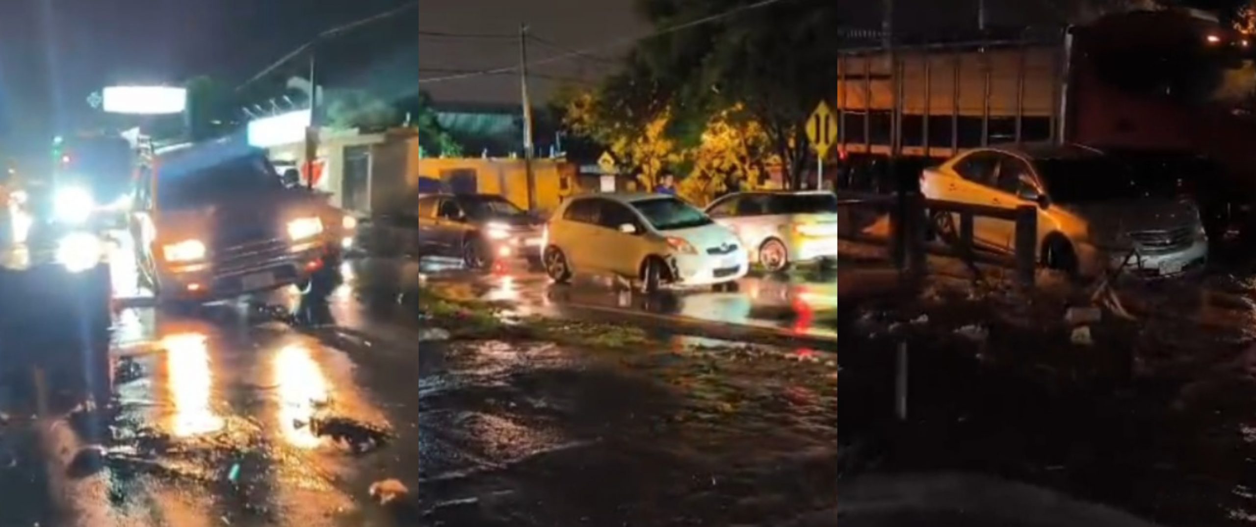 Profundo cráter sobre puente causa varios accidentes en Luque. Foto: Captura de video