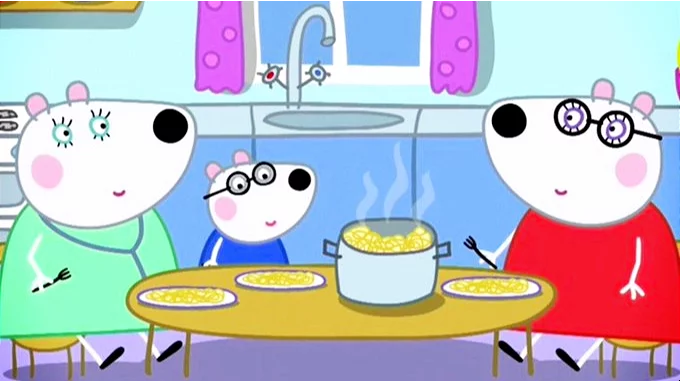 Los nuevos personajes de Peppa Pig, una familia de osos polares con dos mamás. (FOTO: reduno.com.bo)