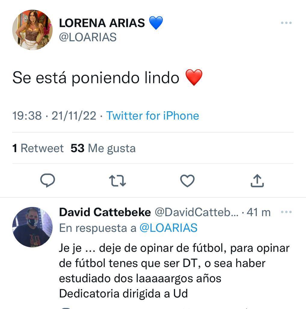 El posteo de Lorena Arias.